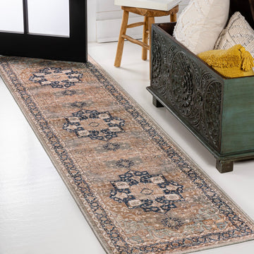 Maris Ornate Medallion Washable Area Rug